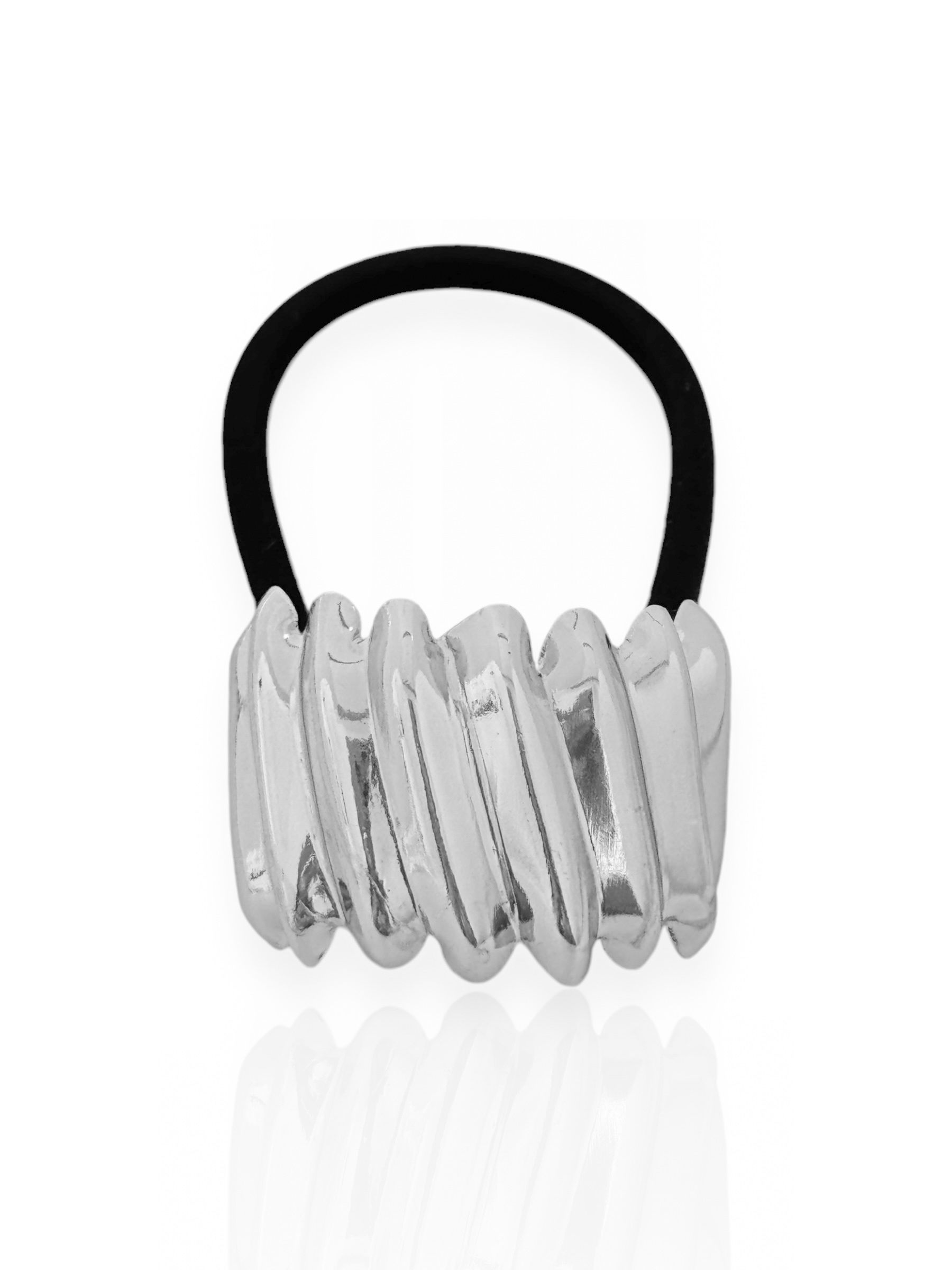 Presilha Folheado a Ouro 18k e Prata Orgânico Ondulado