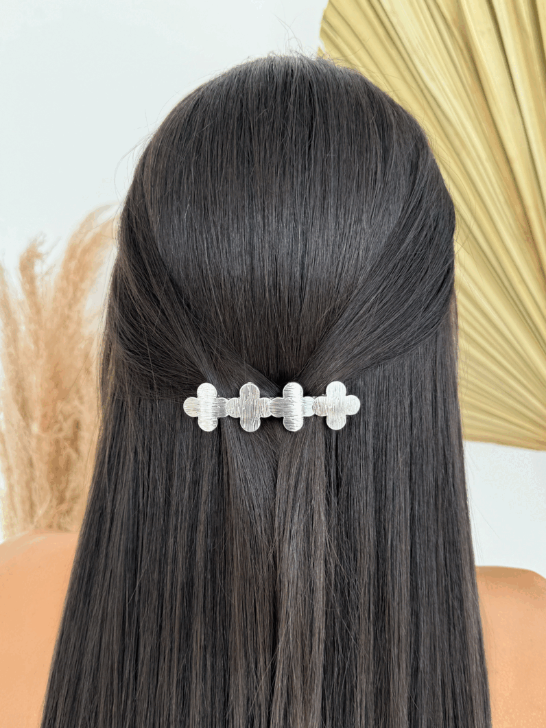 Presilha folheado a ouro 18k e Prata Texturizado