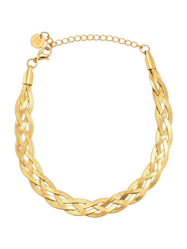 Pulseira Aço Inoxidável Folheada a Ouro 18k Fita Laminada Tripla P