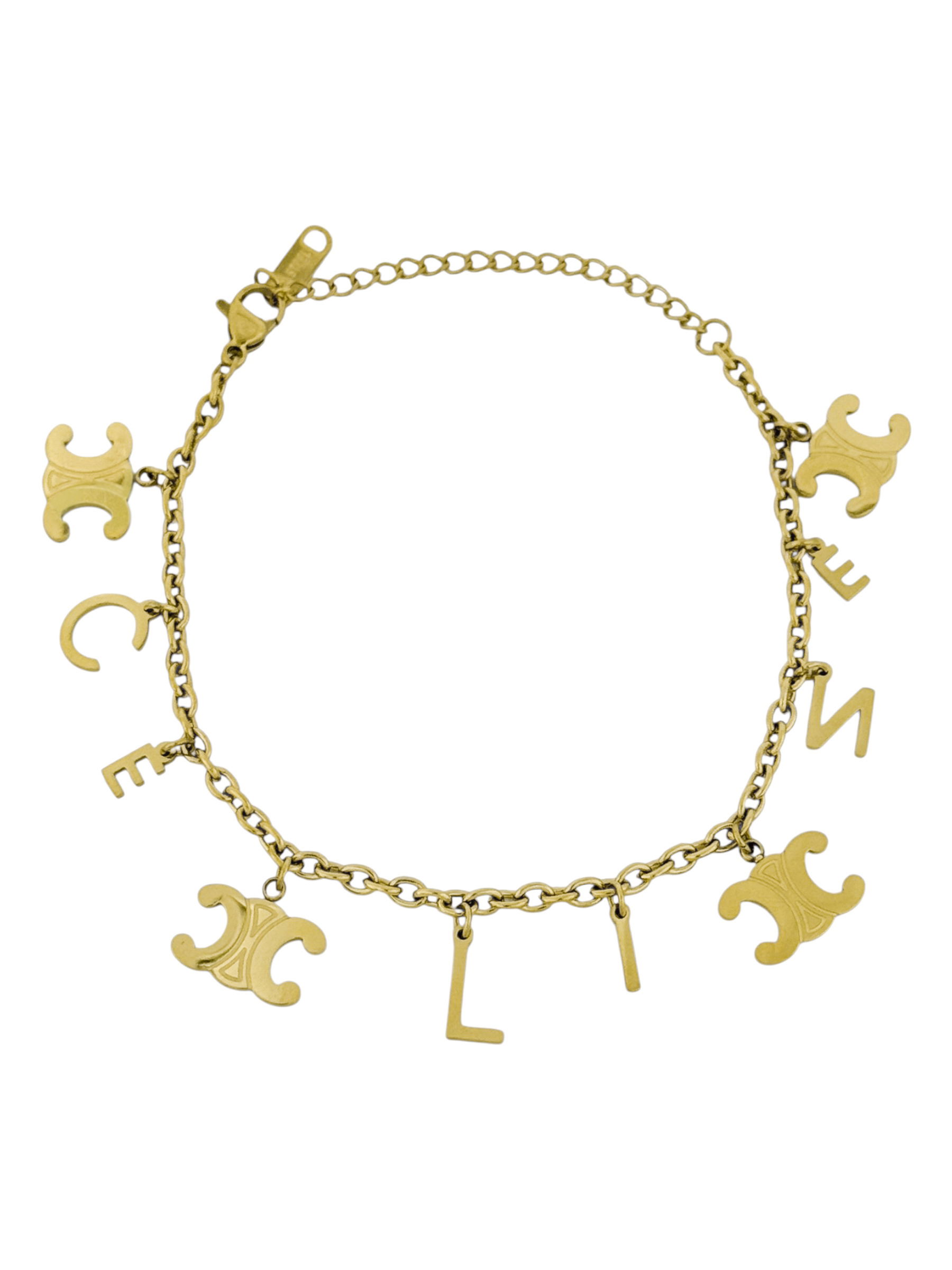 Pulseira Aço Inoxidável Folheada a Ouro 18k Inspiração Altas Joalherias