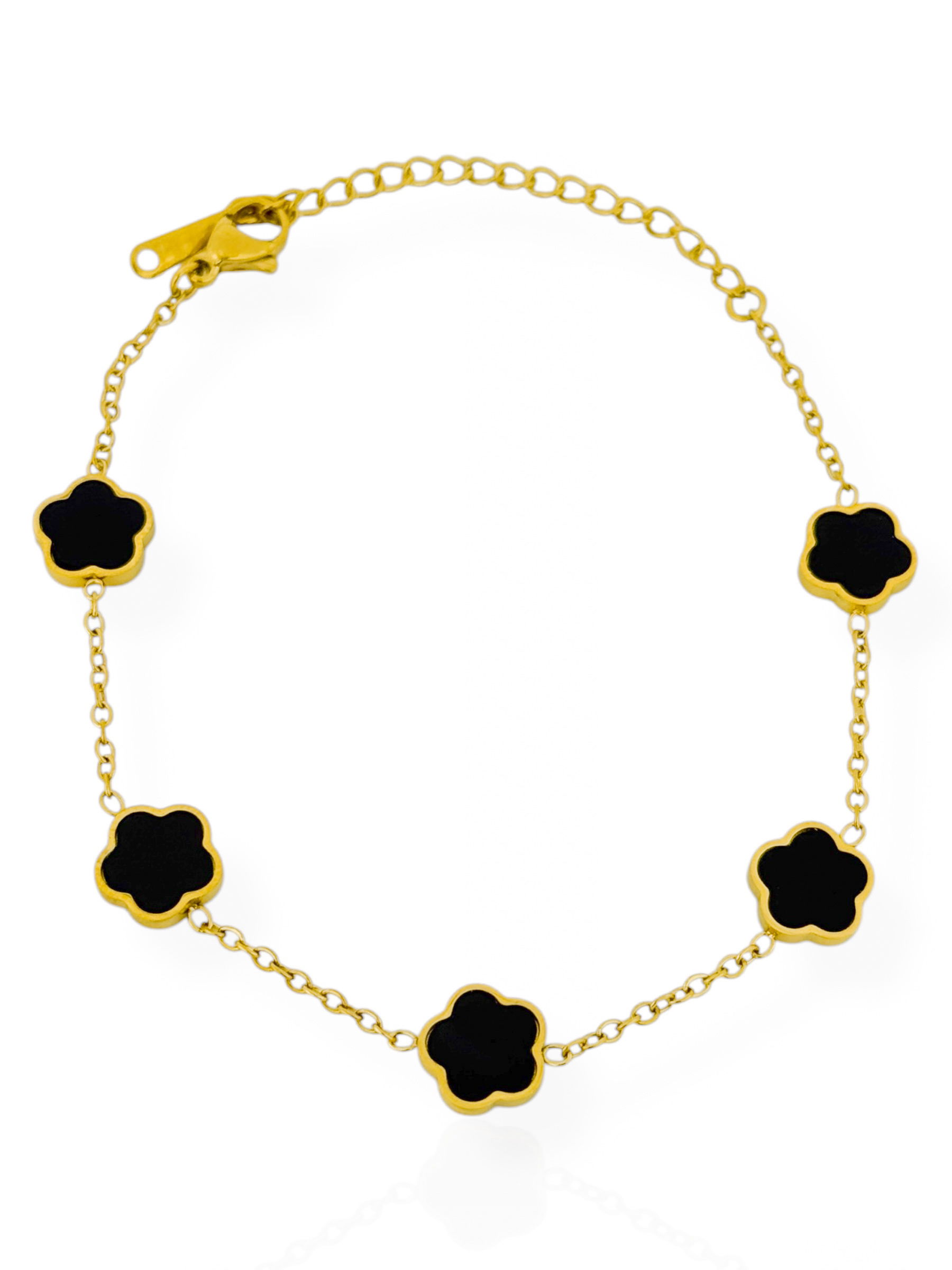 Pulseira Aço Inoxidável Folheada a Ouro 18k Inspiração Vg. Resinada Lisa