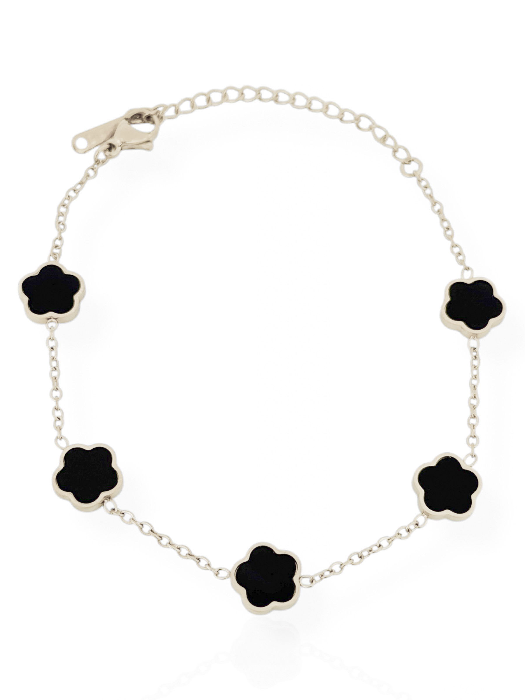 Pulseira Aço Inoxidável Folheada a Ouro 18k Inspiração Vg. Resinada Lisa