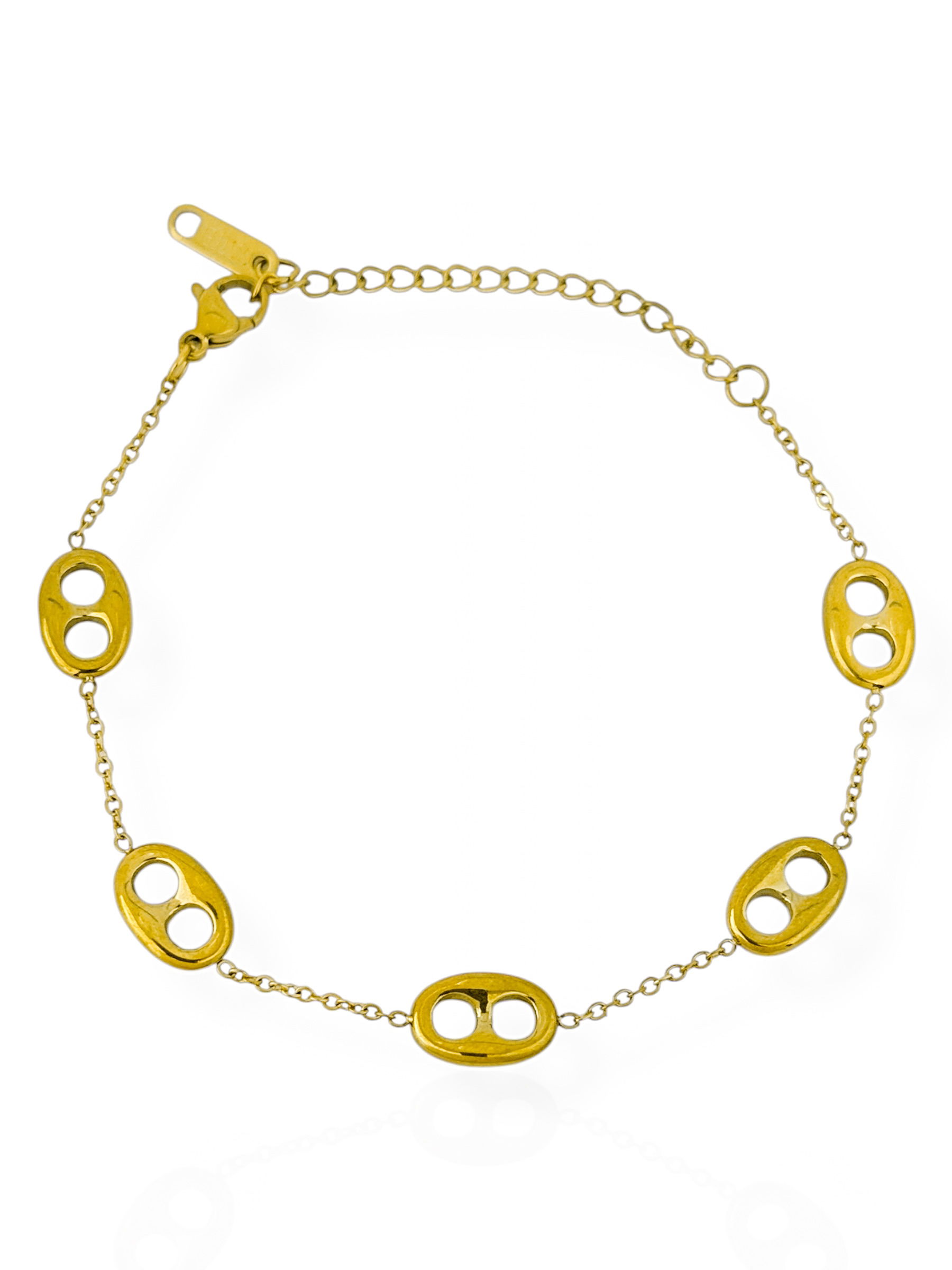 Pulseira Aço Inoxidável Folheado a Ouro 18k Grandes Marcas