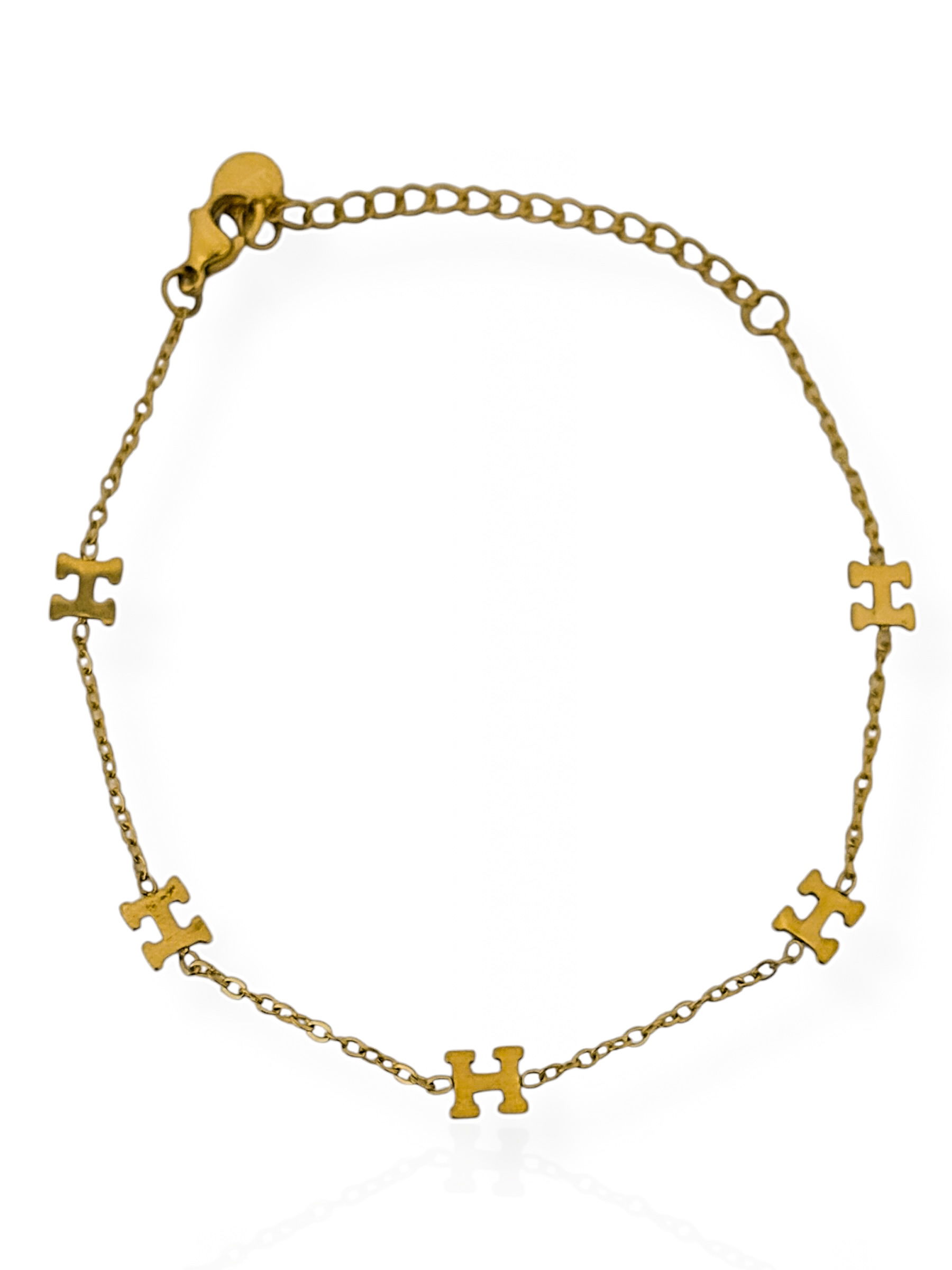 Pulseira Aço Inoxidável Folheado a Ouro 18k Inspiração Grandes Marcas