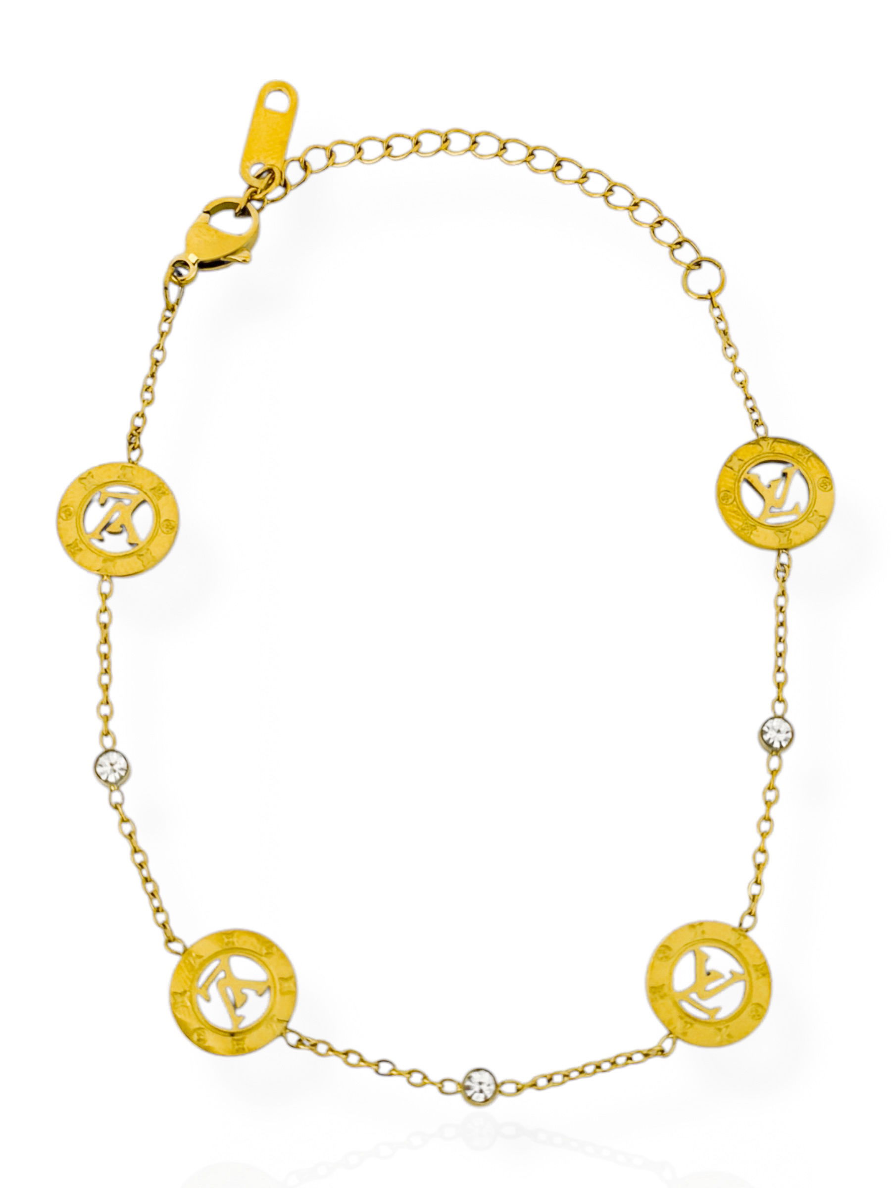 Pulseira Aço inoxidável Folheado Ouro 18k Inspiração Grandes Marcas