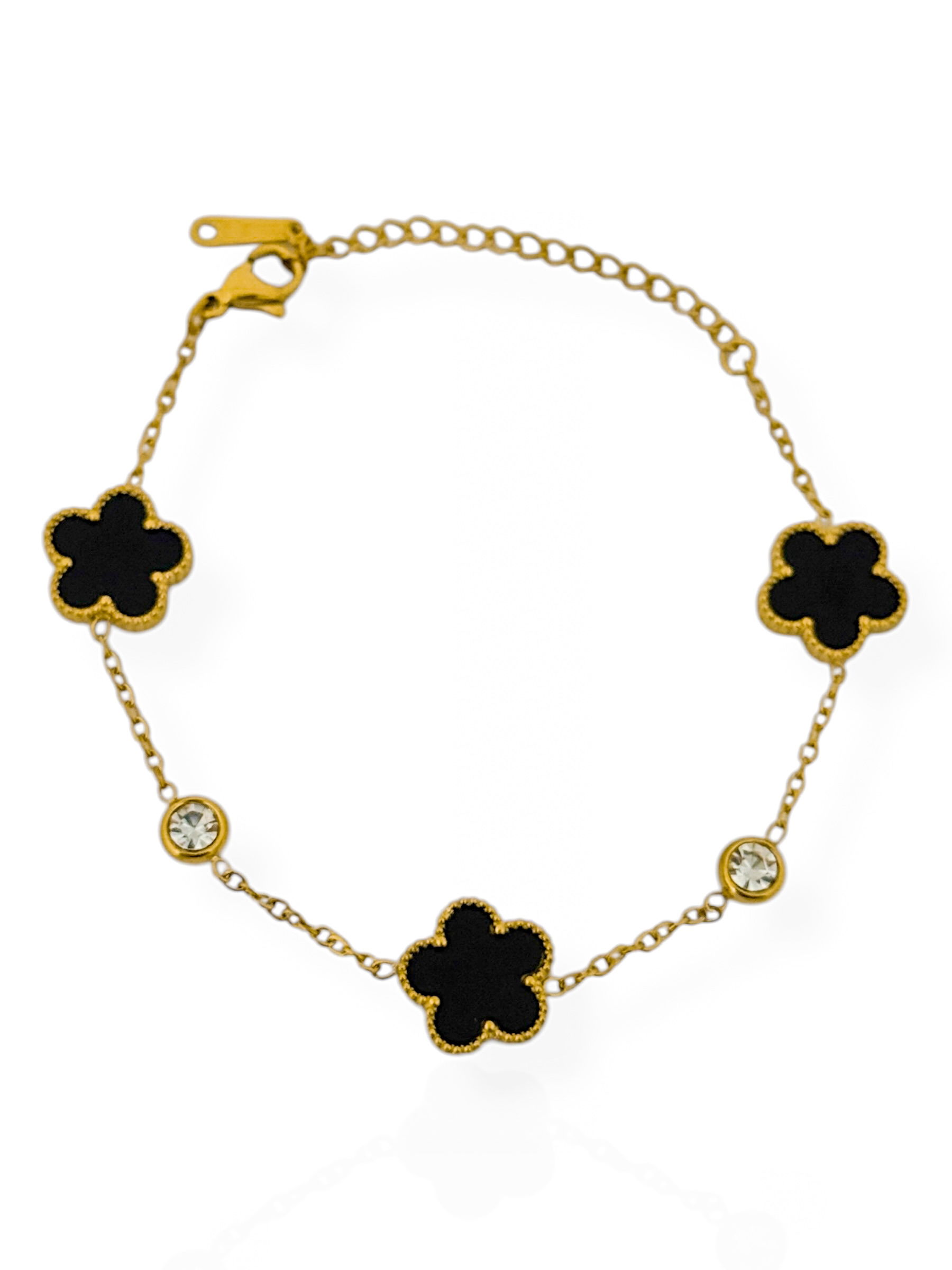 Pulseira Aço Inoxidável Ouro 18k e Prata Inspiração Vg. Com Ponto de Luz