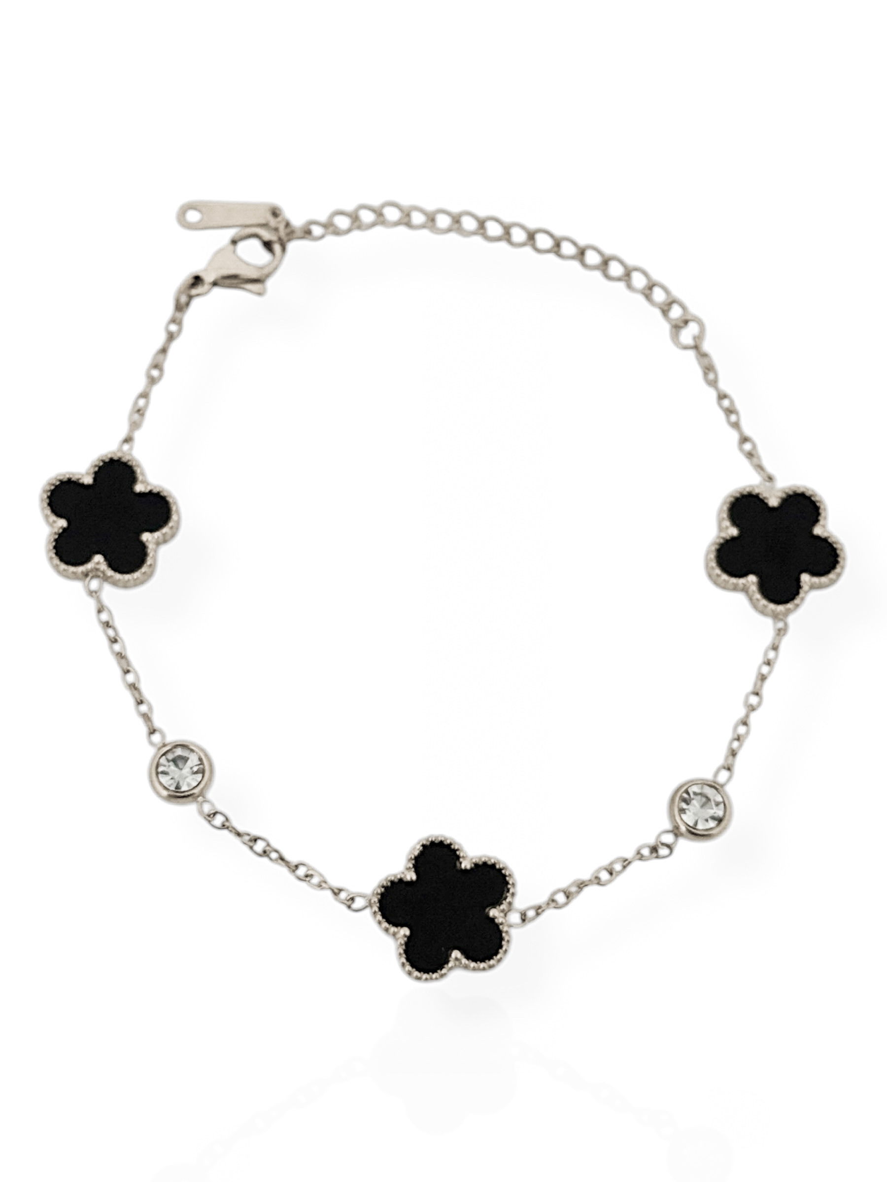 Pulseira Aço Inoxidável Ouro 18k e Prata Inspiração Vg. Com Ponto de Luz