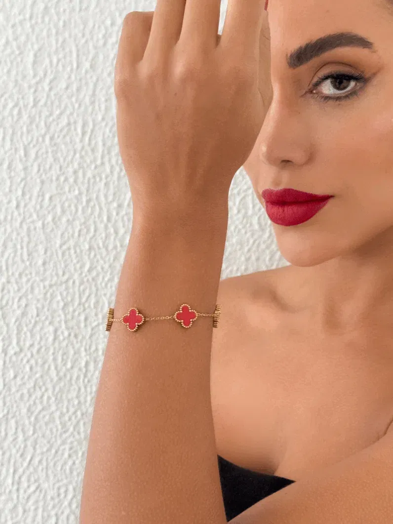 Pulseira Aço Inoxidável Ouro 18k e Prata Inspiração Vg. Resinado