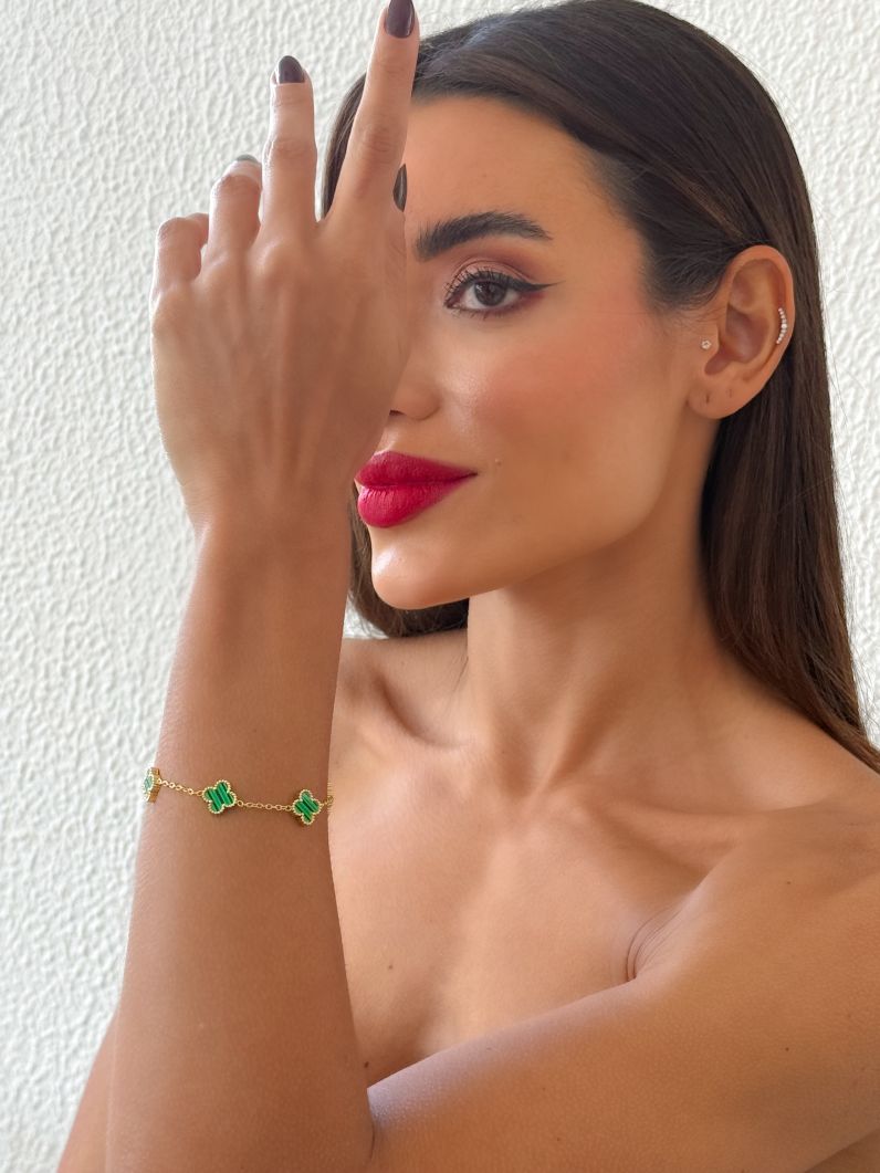 Pulseira Aço Inoxidável Ouro 18k e Prata Inspiração Vg. Resinado