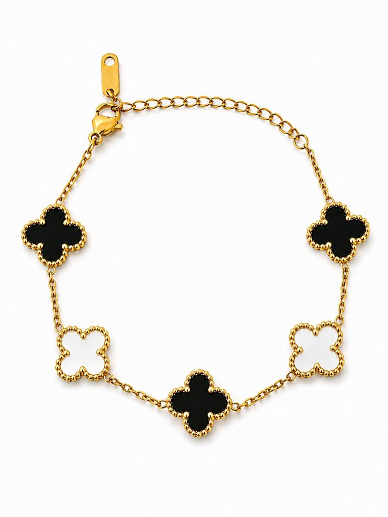 Pulseira Aço Inoxidável Ouro 18k e Prata Inspiração Vg. Resinado