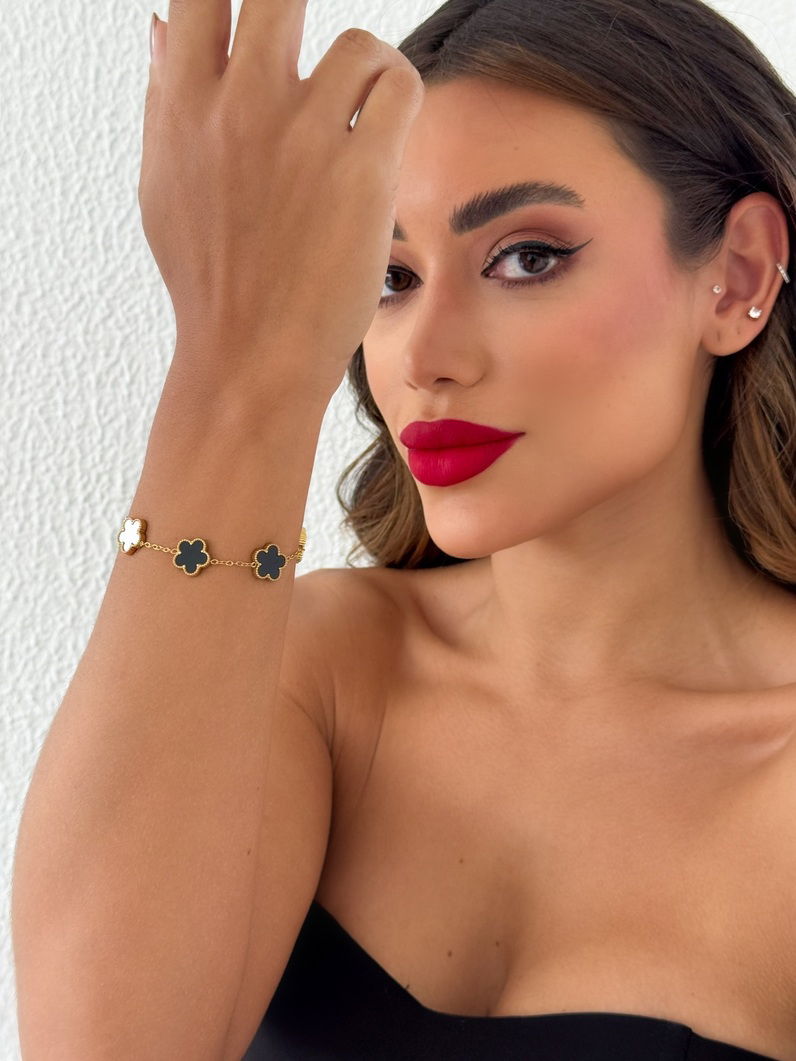 Pulseira Aço Inoxidável Ouro 18k Inspiração Vg. Resinado