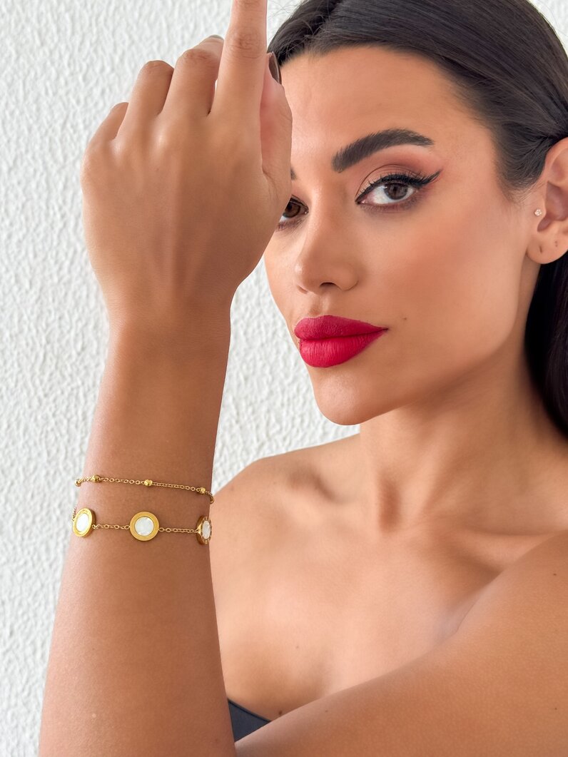 Pulseira Aço Inoxidável Ouro 18k e Prata Inspiração Altas Joalherias