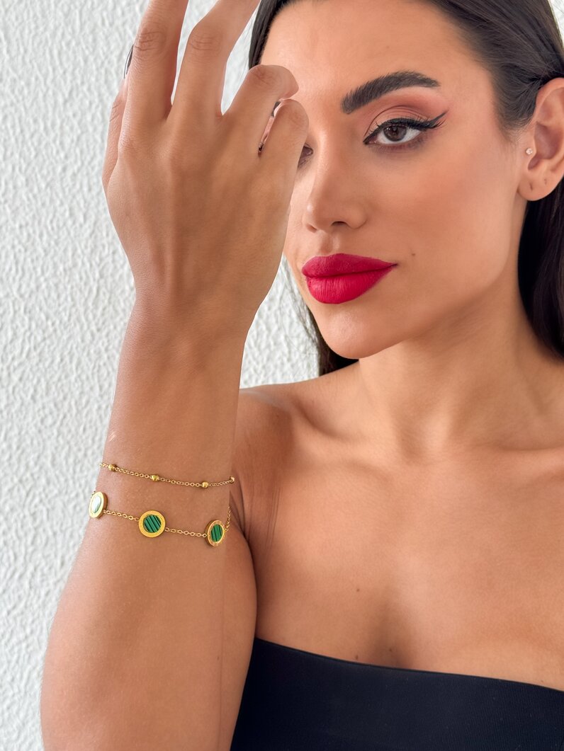 Pulseira Aço Inoxidável Ouro 18k e Prata Inspiração Altas Joalherias