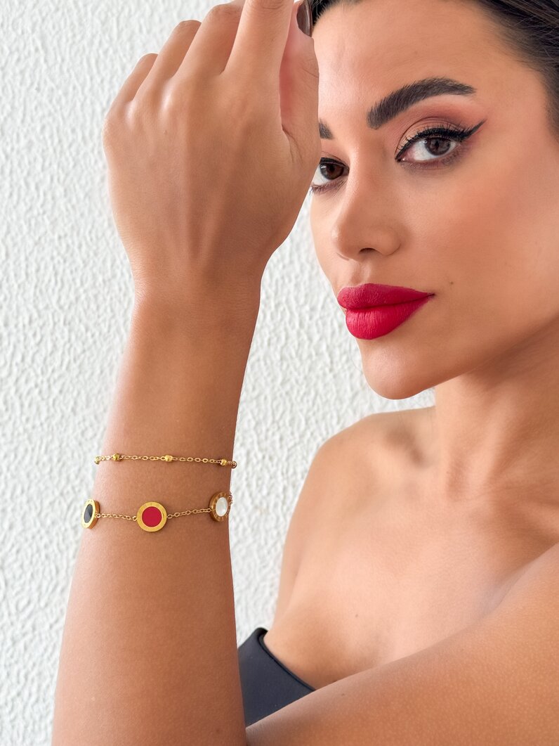 Pulseira Aço Inoxidável Ouro 18k e Prata Inspiração Altas Joalherias