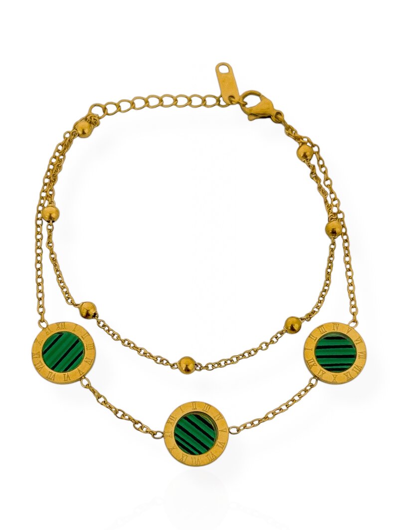 Pulseira Aço Inoxidável Ouro 18k e Prata Inspiração Altas Joalherias