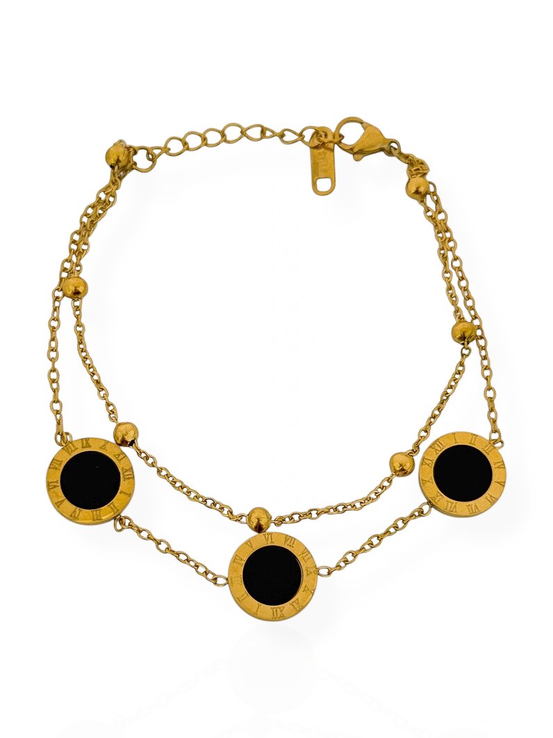 Pulseira Aço Inoxidável Ouro 18k e Prata Inspiração Altas Joalherias