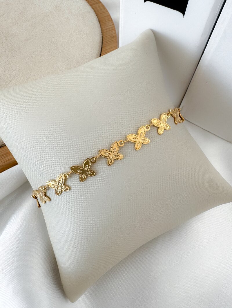 Pulseira Folheada a Ouro 18k Borboletas