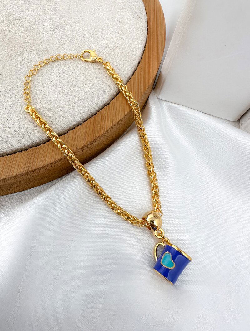 Pulseira Folheada a Ouro 18k com Caneca Resinada