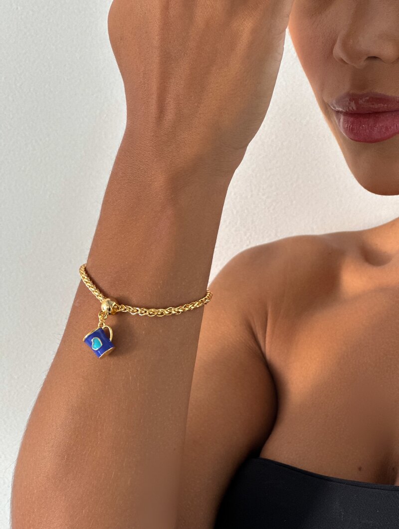 Pulseira Folheada a Ouro 18k com Caneca Resinada