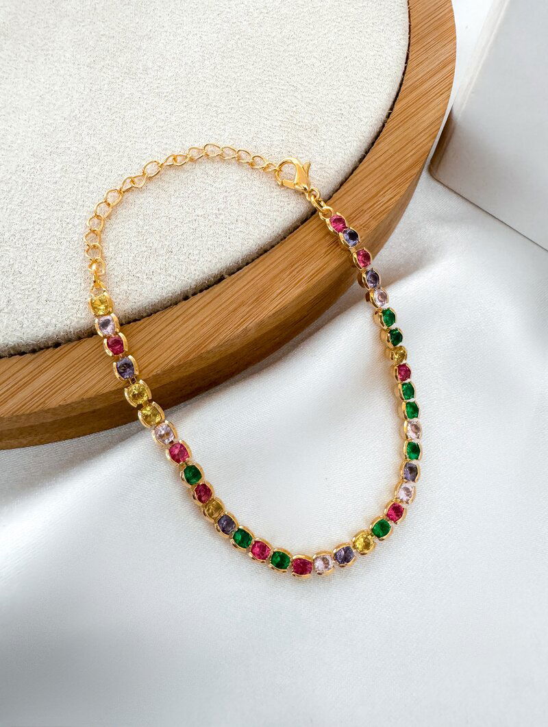 Pulseira Folheada a Ouro 18k com Zircônias
