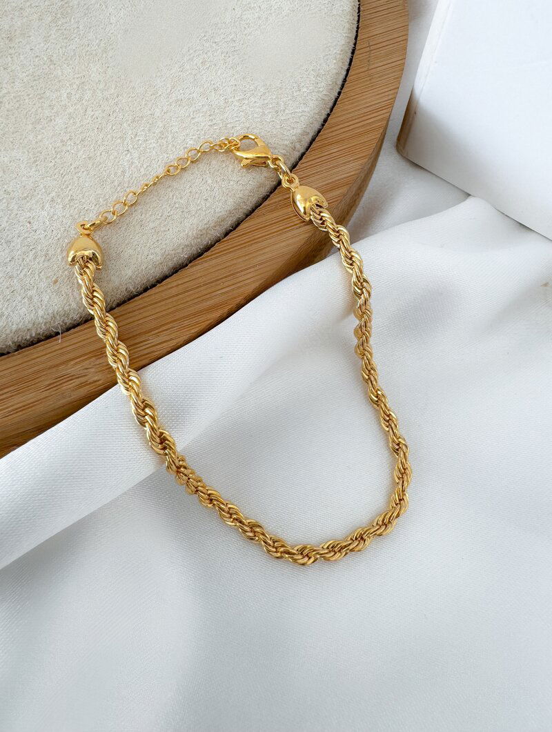 Pulseira Folheada a Ouro 18k Cordão Baiano Fino