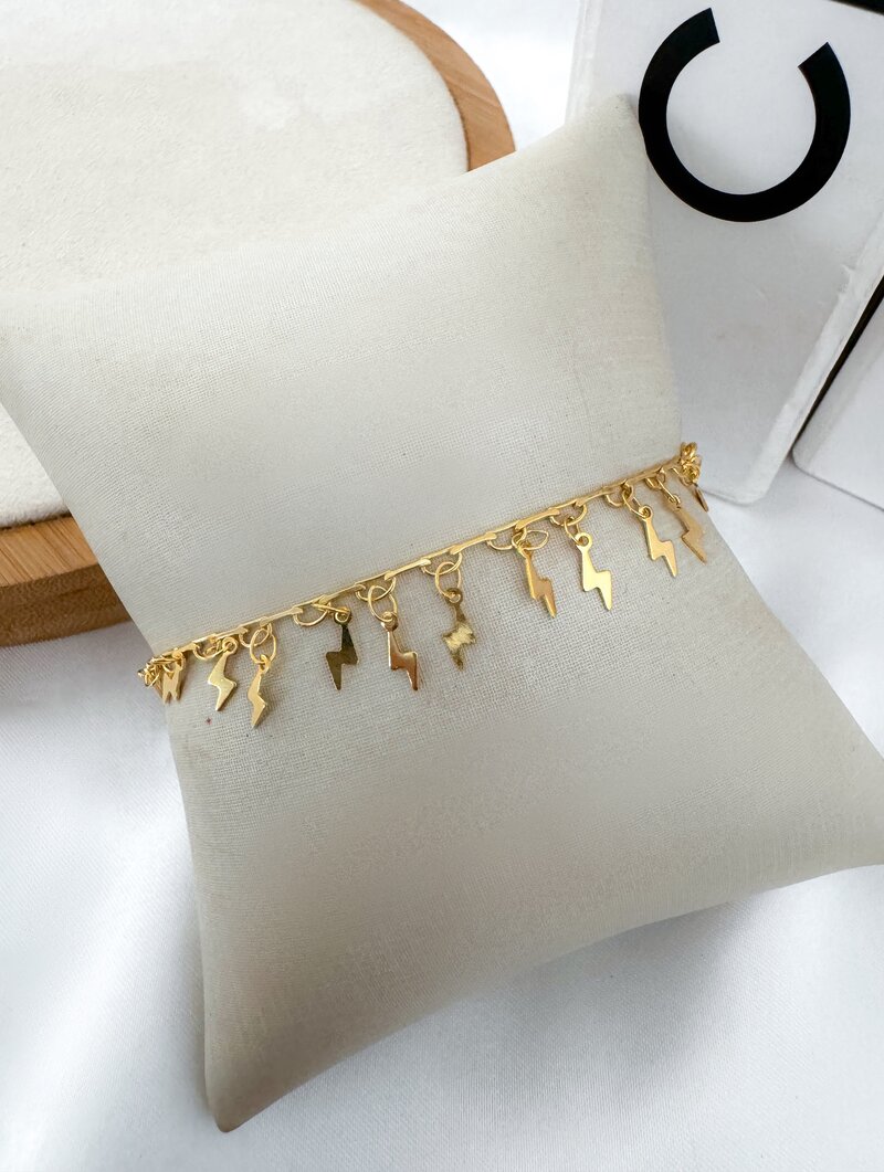 Pulseira Folheada a Ouro 18k Corrente com Raios