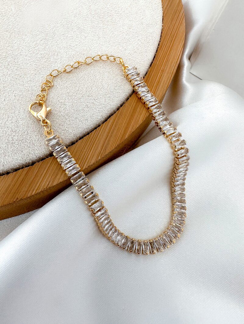 Pulseira Folheada a Ouro 18k Corrente de Navetes