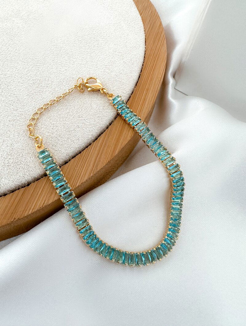 Pulseira Folheada a Ouro 18k Corrente de Navetes