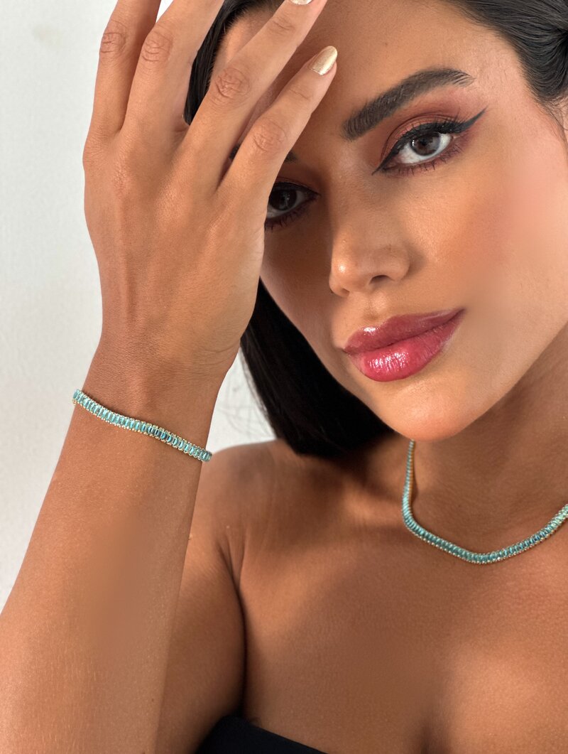 Pulseira Folheada a Ouro 18k Corrente de Navetes