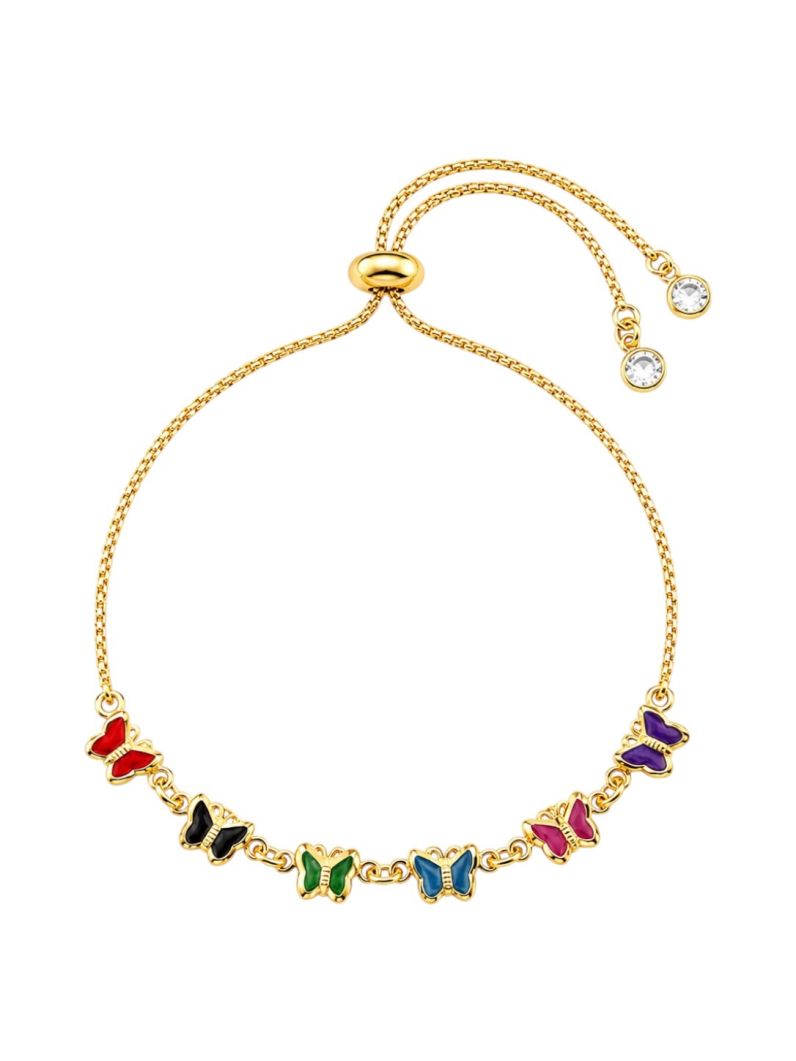 Pulseira Folheada a Ouro 18k Design Borboleta