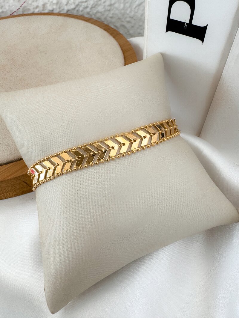 Pulseira Folheada a Ouro 18k Dois Fios com Escamas