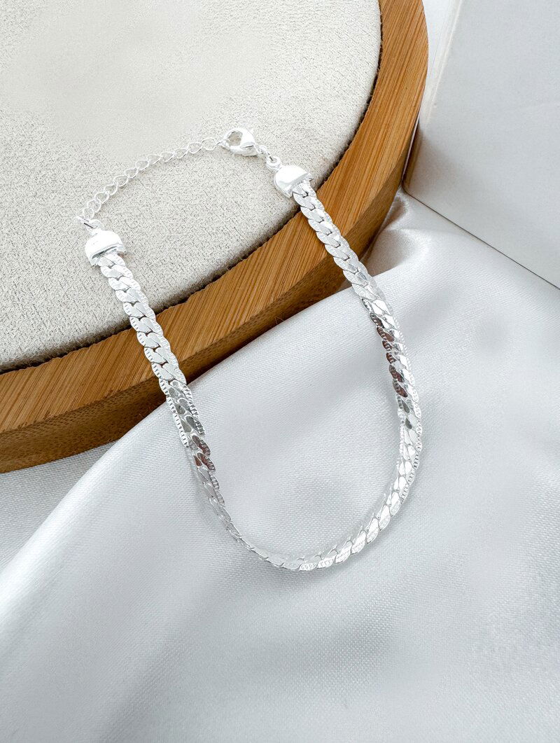 Pulseira Folheada a Ouro 18k e Prata 925 Fita Trabalhado