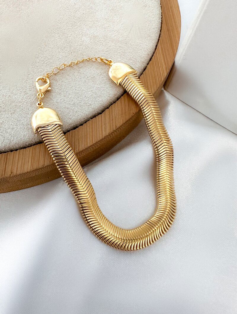 Pulseira Folheada a Ouro 18k e Prata 925 Malha