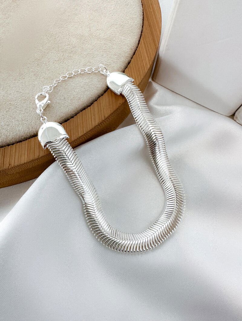 Pulseira Folheada a Ouro 18k e Prata 925 Malha