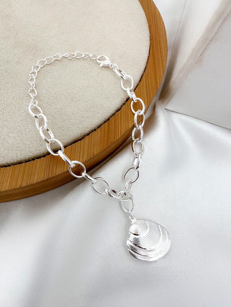 Pulseira Folheada a Ouro 18k e Prata 925 Pingente Concha