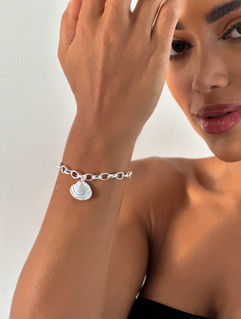 Pulseira Folheada a Ouro 18k e Prata 925 Pingente Concha
