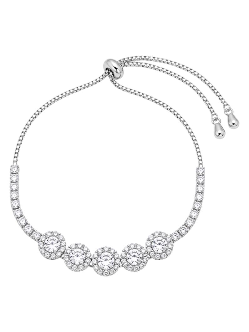 Pulseira Folheada a Ouro 18k e Prata Círculos Cravejados