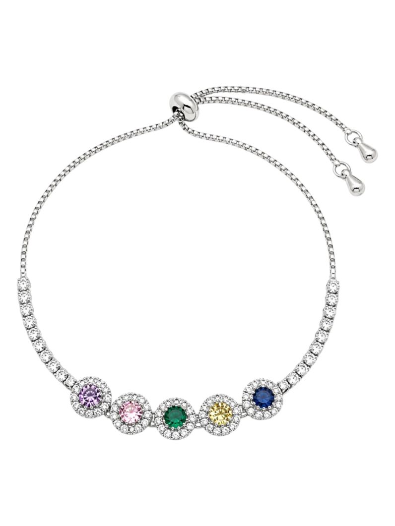 Pulseira Folheada a Ouro 18k e Prata Círculos Cravejados