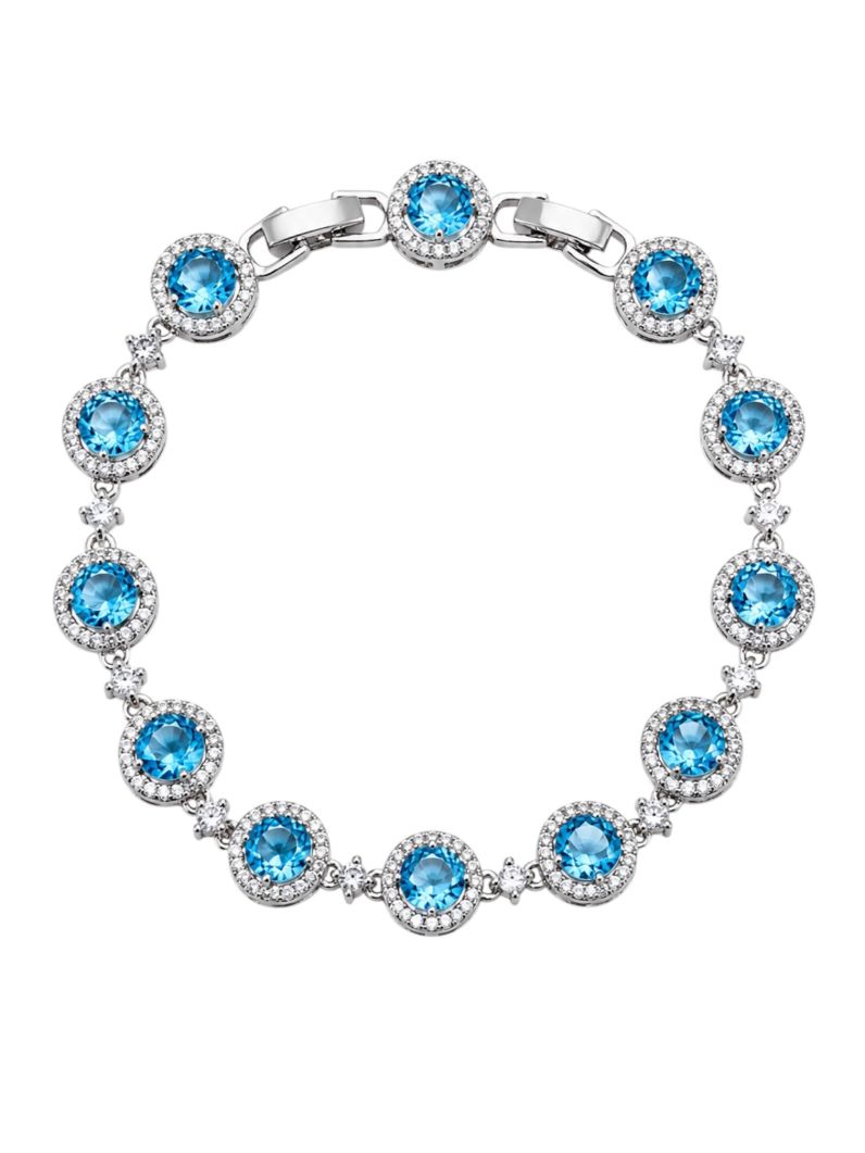 Pulseira Folheada a Ouro 18k e Prata Círculos de Cristais Cravejados