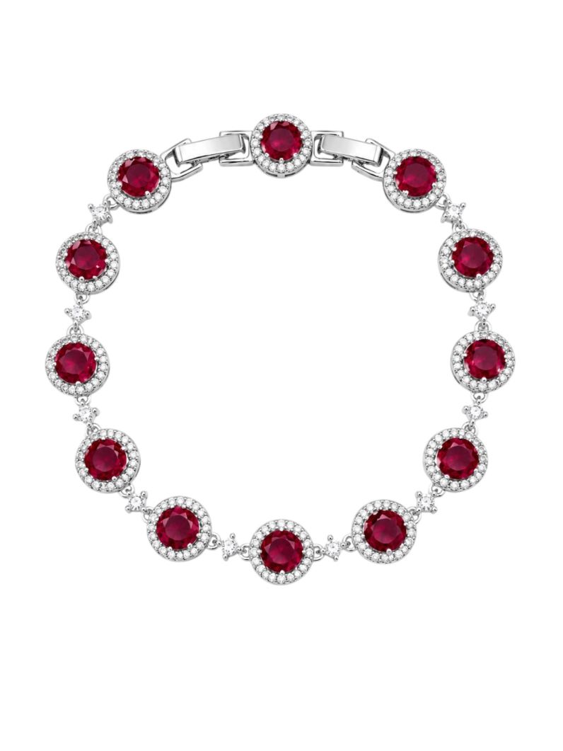 Pulseira Folheada a Ouro 18k e Prata Círculos de Cristais Cravejados