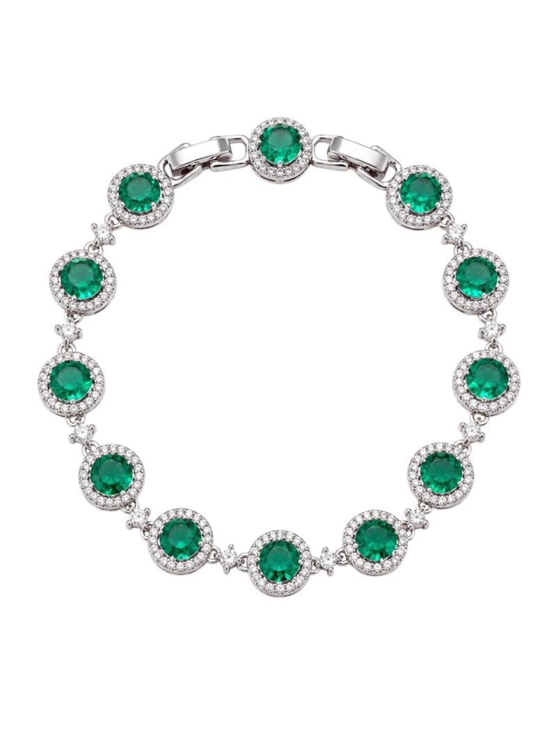 Pulseira Folheada a Ouro 18k e Prata Círculos de Cristais Cravejados