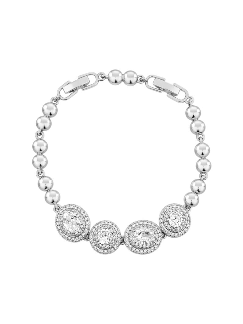 Pulseira Folheada a Ouro 18k e Prata Círculos de Cristal Cravejado