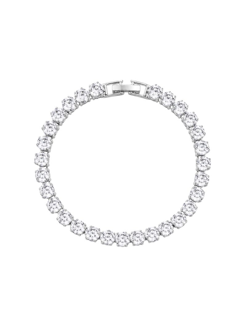 Pulseira Folheada a Ouro 18k e Prata Cristais Lisos