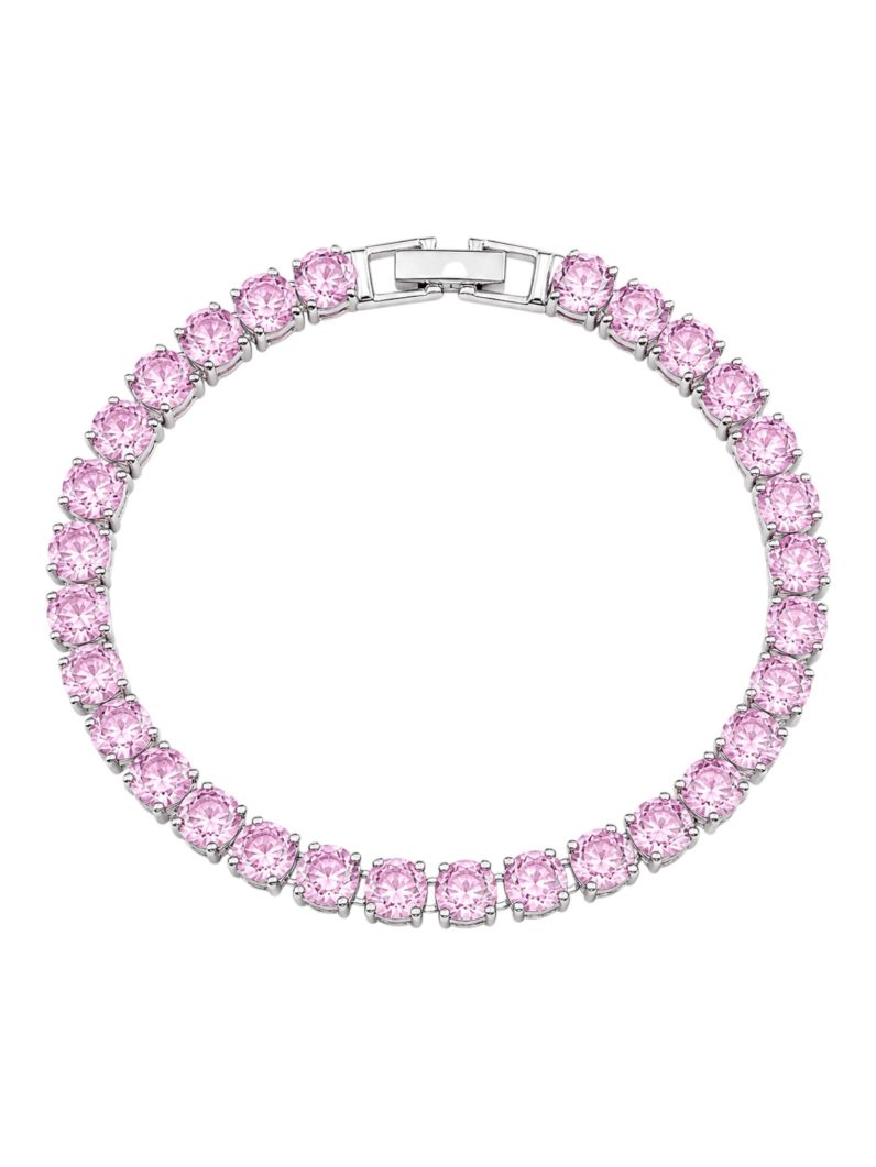 Pulseira Folheada a Ouro 18k e Prata Cristais Lisos