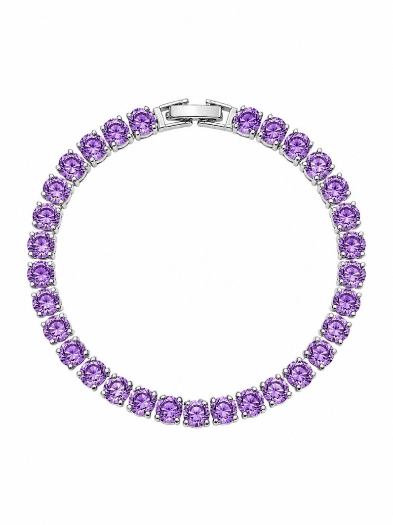 Pulseira Folheada a Ouro 18k e Prata Cristais Lisos