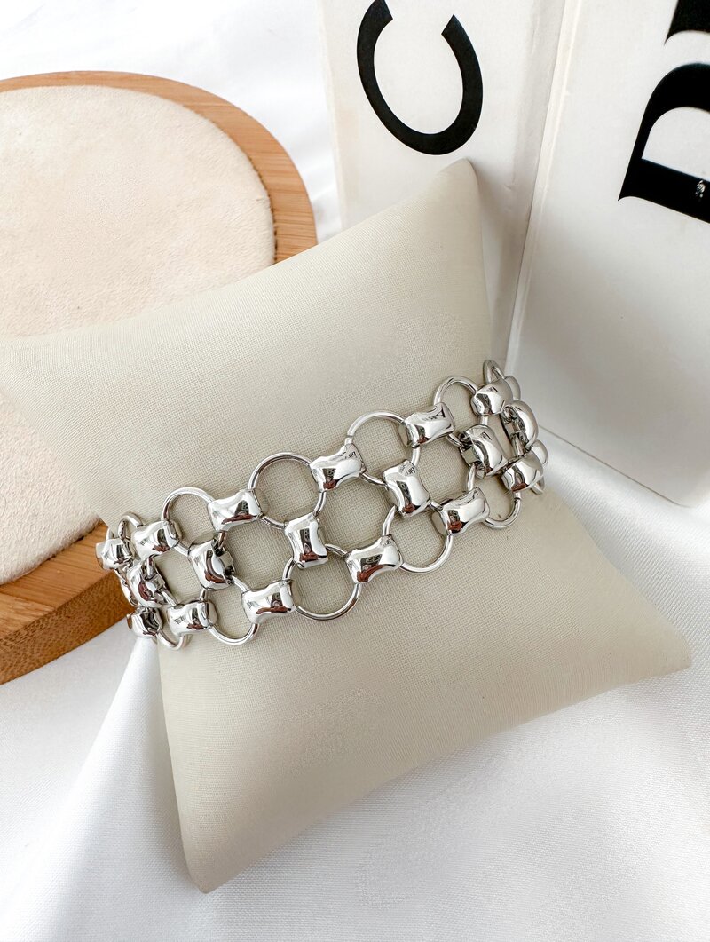 pulseira folheada a ouro 18k e prata Gisele