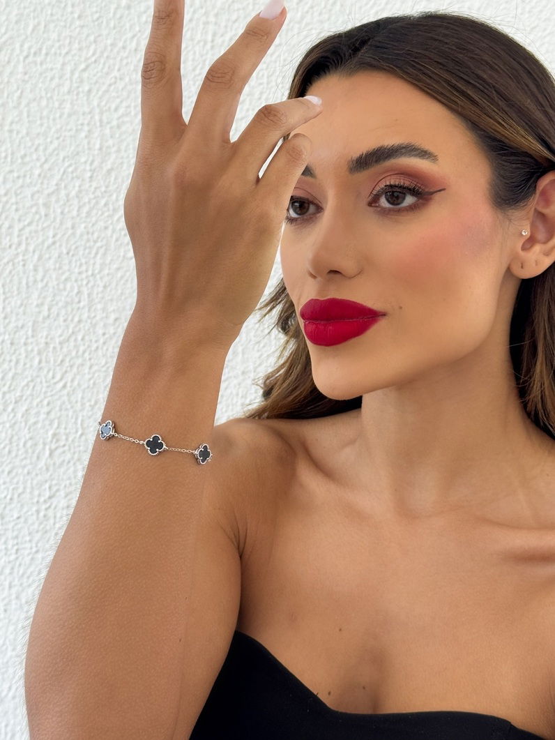 Pulseira Folheada a Ouro 18k e Prata Inspiração Vg. Resinada