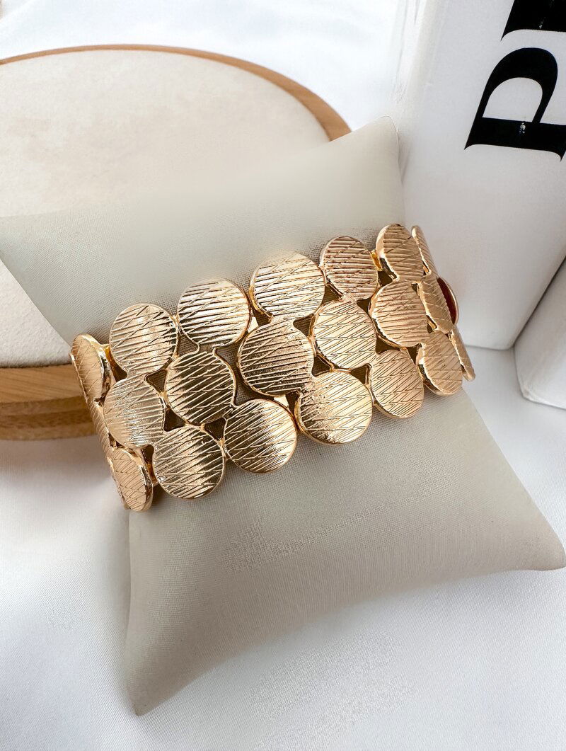Pulseira Folheada a Ouro 18k e Prata Maxi Bottons Ligados