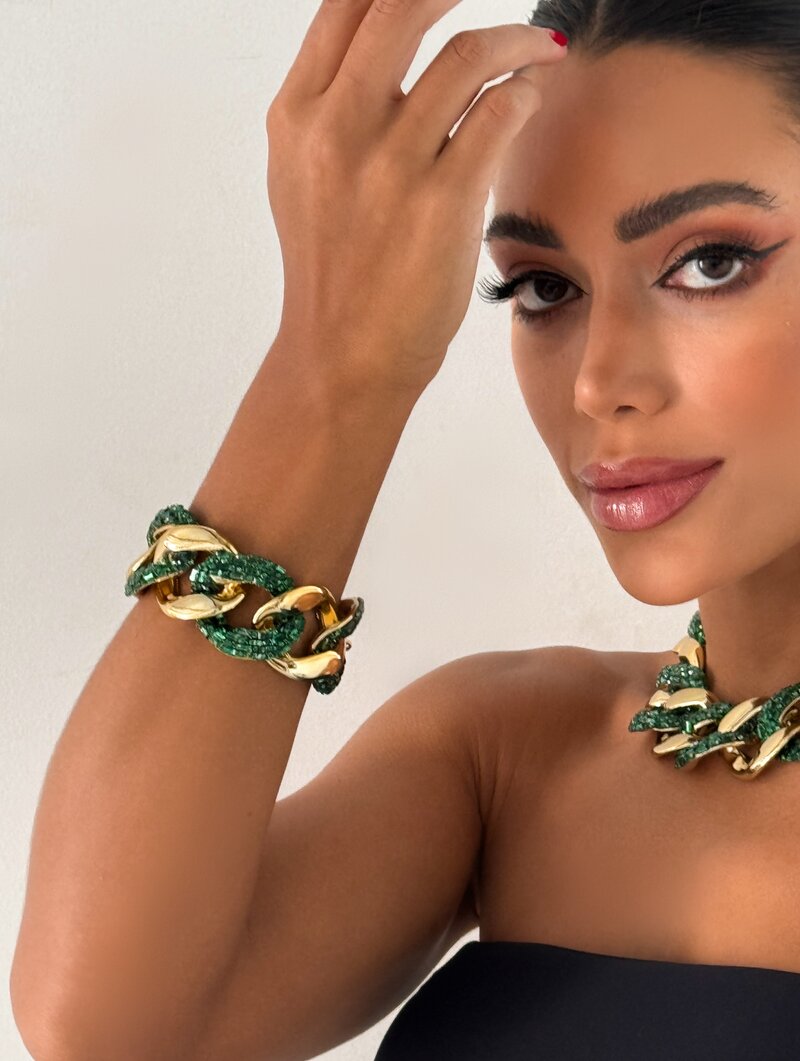 Pulseira Folheada a Ouro 18k e Prata Maxi Corrente