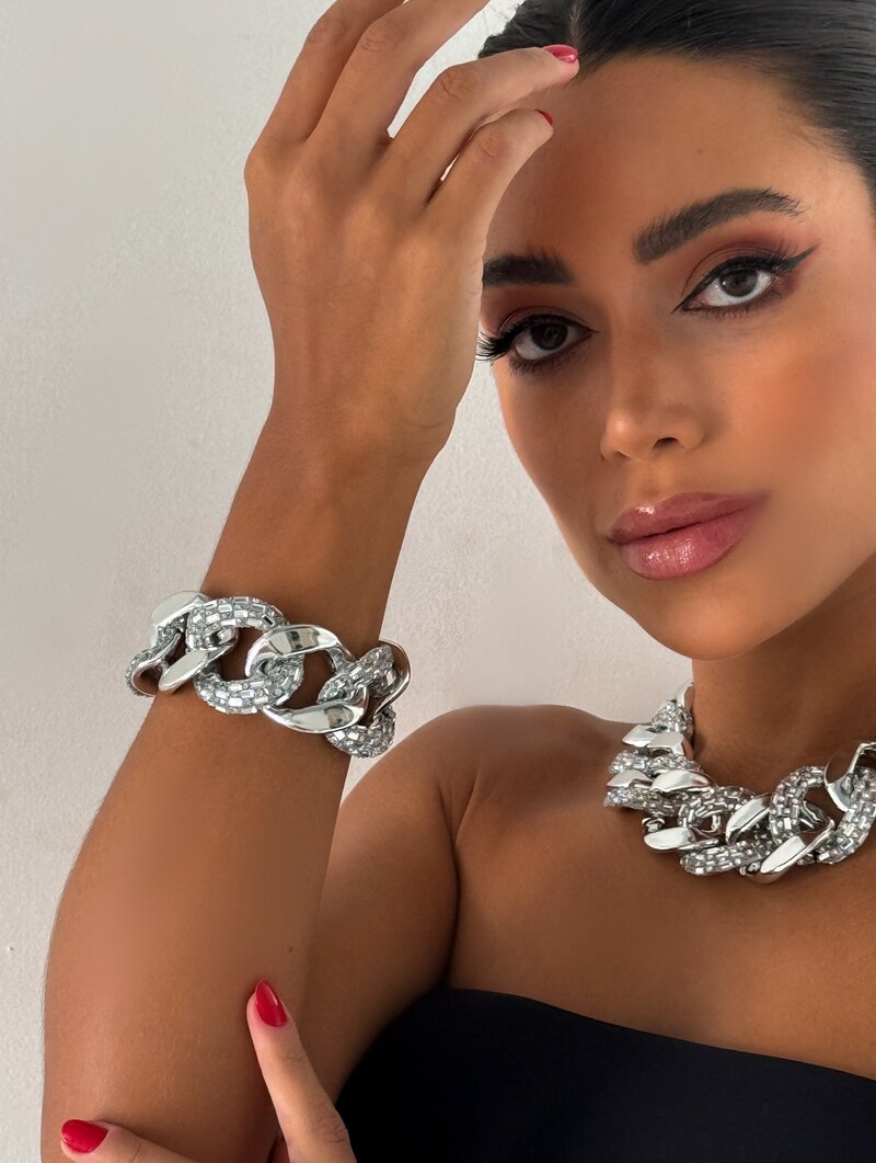 Pulseira Folheada a Ouro 18k e Prata Maxi Corrente